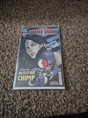 DC Wonder Woman Comic with Detective Chimp - Blue, Black & Yellow Cover
